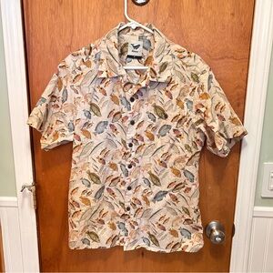 Yiume Men's Short Sleeve Fish Shirt Size Small